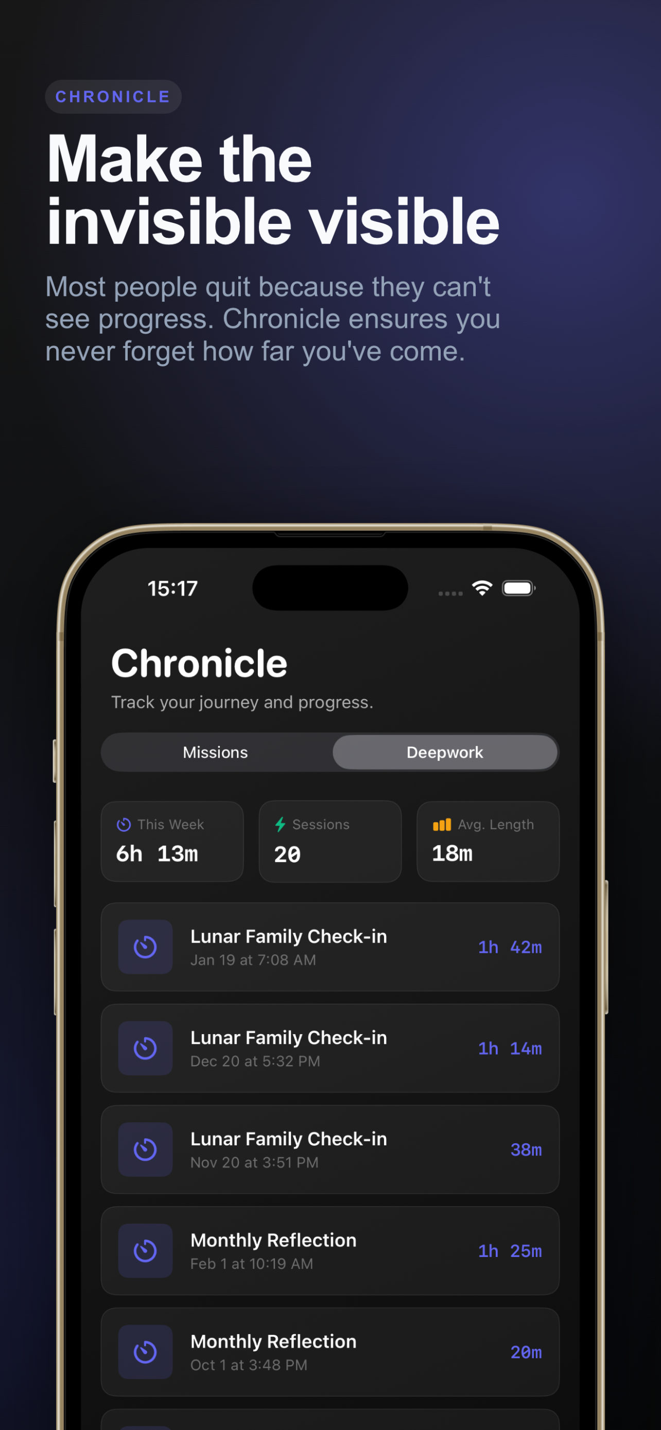 Rise in Silence Chronicle Log Screen